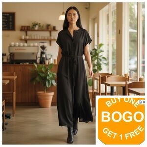 H&M black dress Midi Minimalist size large NWT